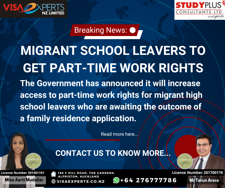 migrant school leavers get part-time work rights